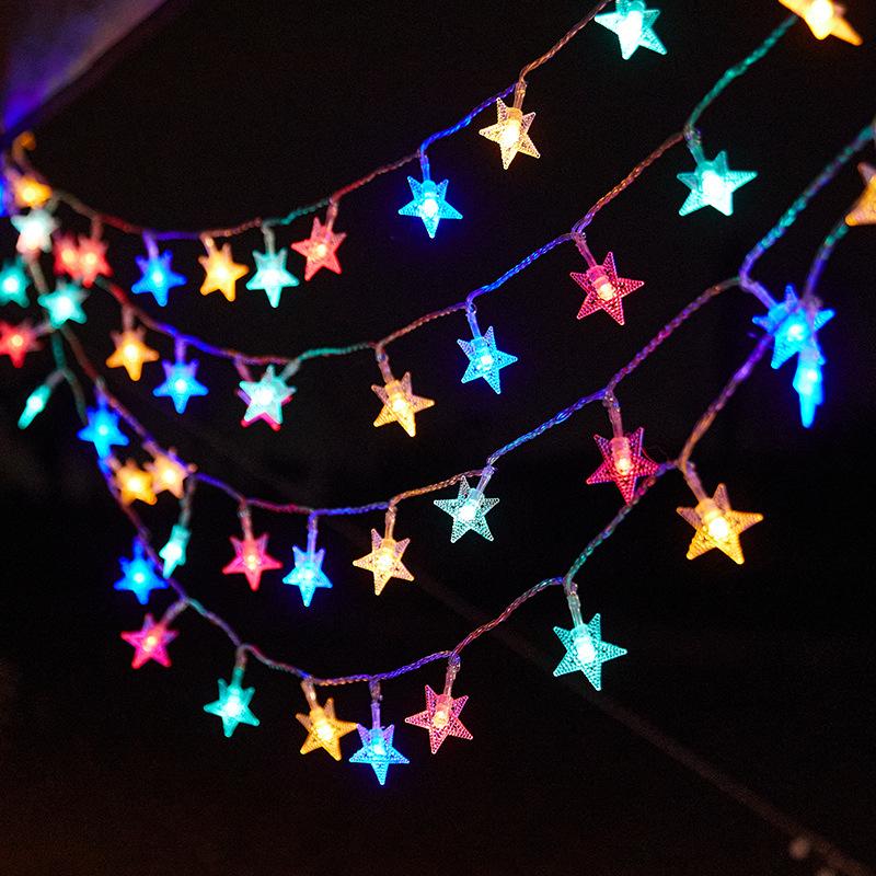 LED Mini Colorful String Lights Camping Atmosphere Lights Christmas Outdoor Garden Festival Decorative Lights Battery-Powered