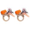 2Pcs Innovative Napkin Holder Simulation Napkin Ring for Halloween Thanksgiving Home DecorationPumpkin with Leaves