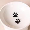 Ceramic Tall Footed Drinking Water Food Bowls, Anti Overturning Neck Protection Flat Mouth Snacks Cat Bowl, Pet Articles, 1Pc