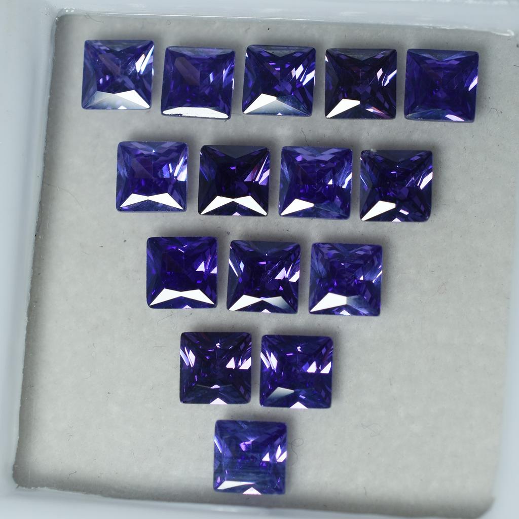 Natural Purple Tanzanite Loose Gemstone 51 pcs Square Cut 7x5 mm Lot for Jewelry Making and Crafts