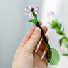 Transparent Glass Stirring Spoon With Elegant Flower Head Colored Stirrer For Coffee Tea Cocktails Head Resistant