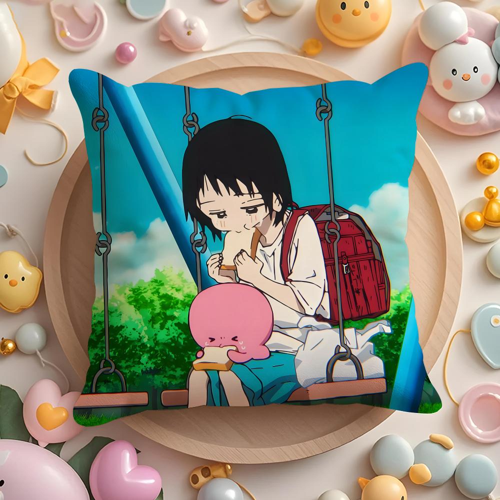 T-Takopi's Original AnimeSin Cushion Cover Home & Car Multi-Scene Pillow Cover - Reversible, Soft & Durable for Daily Use