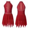 Figure Skating Dress for Girls Shiny Rhinestone Ice Skating Dress Ballet Dance Leotard Dress for Competition Costume