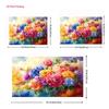 Fondo de Arte Floral 2D Flores Vibrantes Multicolor Fondo para Fotomatón de Fiesta