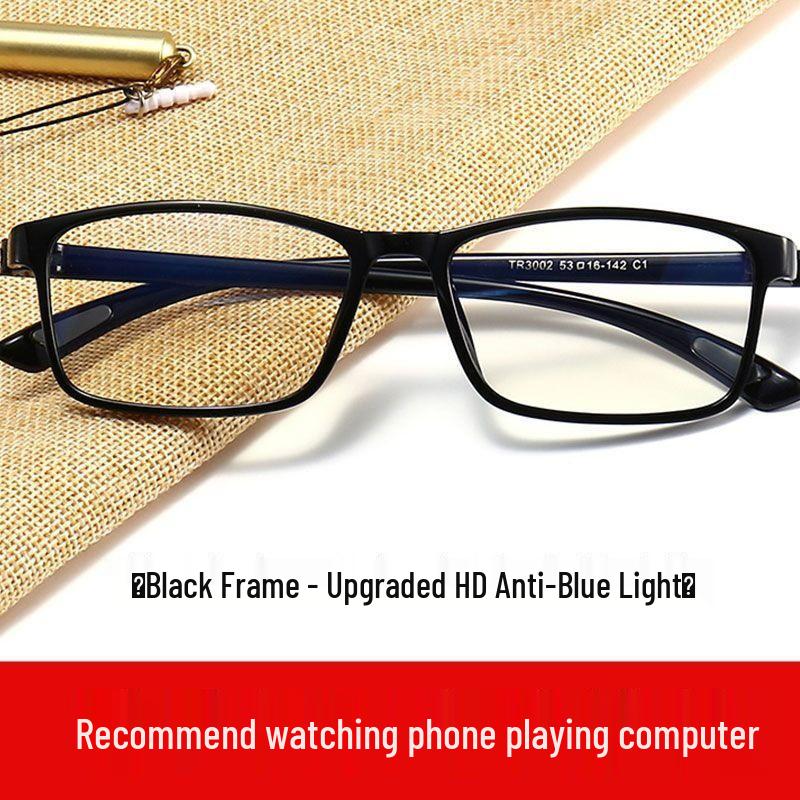 Unisex Blue Light Blocking Glasses - Anti-Fatigue, Anti-UV, No Prescription, Eye Protection, Flat Resin