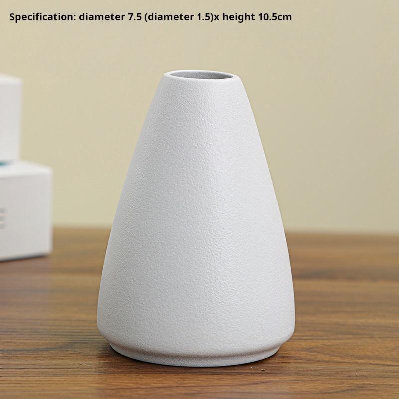 Casual White Ceramic Tabletop Vase Small Home Desktop Decoration Art Design for Flower Arrangement