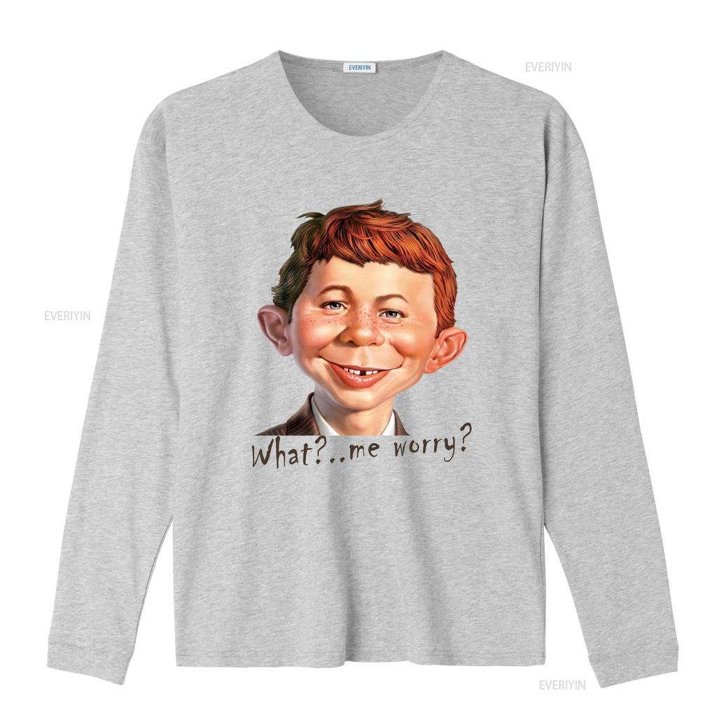 MAD Alfred E Neuman What Me Worry T Shirt Vintage Washed Streetwear Stretched Versatile Designer Clothes Top For Everyday Wear