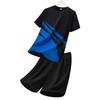 Ensemble de Sport en Soie Glacée pour Homme Été Col Rond Séchage Rapide Manches Courtes Coupe Ample Deux Pièces