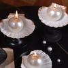 1PC With Shell Tray Dinner Aromatherapy Candles Luxury White Party Pearl Scented Candle Background Props Smokeless Romantic