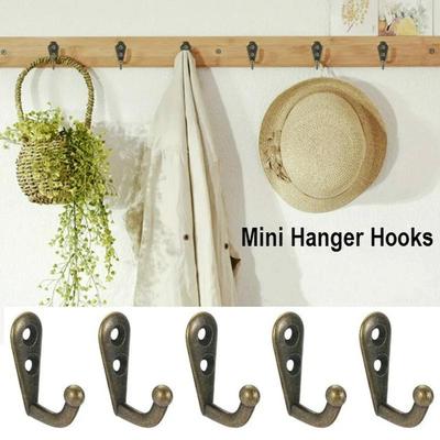 5 peças Gancho de Pino Único Tamanho Mini Montado na Parede Cabide de Roupa Retrô para Casacos Chapéus Toalhas Chaves Roupas Cabide de Porta Decoração de Casa