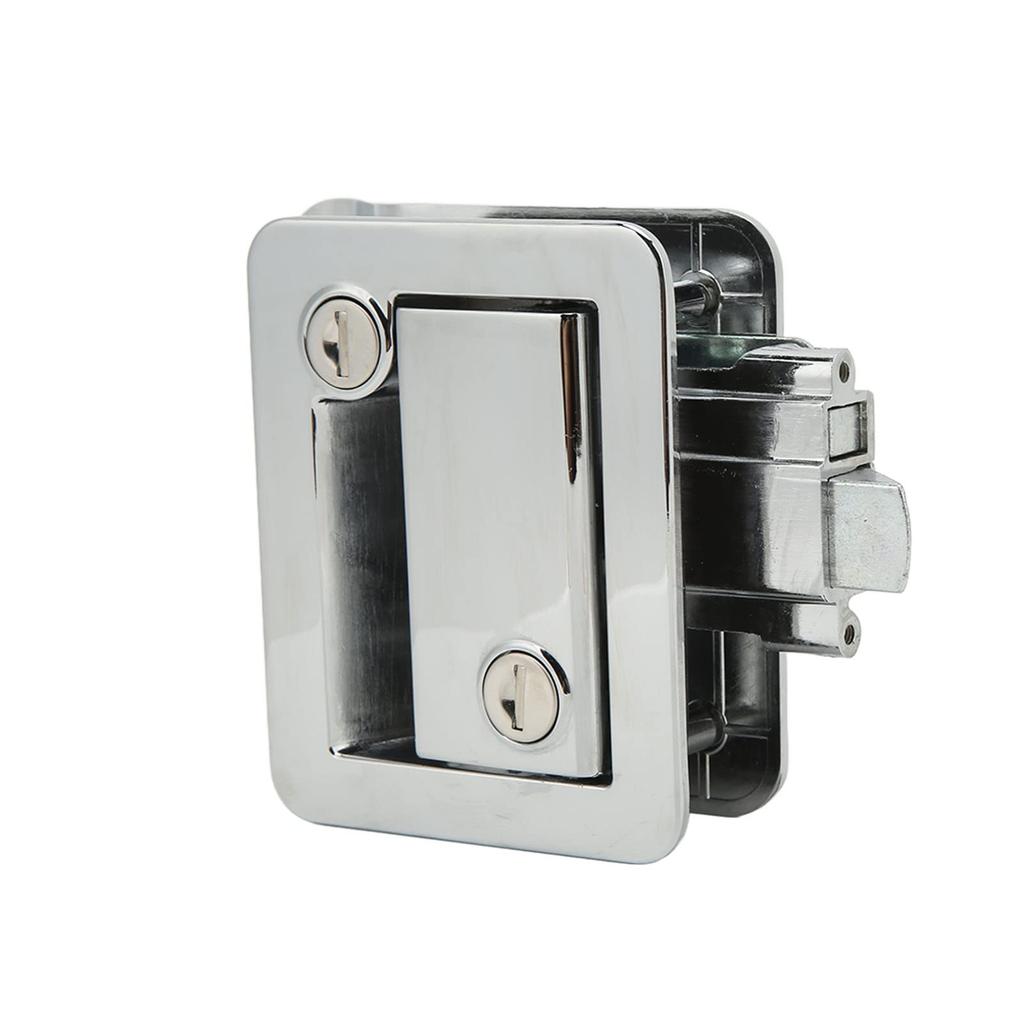 EBTOOLSRV Entrance Door Lock with Safety Aluminum Alloy for Travel and Transporters Latch, Built-in Deadbolt, Campers, Trailers, Trucks, RVs, (Chrome)
