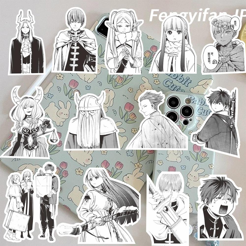10/30/70pcs Anime Frieren: Beyond Journey's End Stickers Black White Cartoon Decal DIY Guitar Fridge Luggage Fern Himmel Sticker