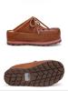 Johnature Hollowed Out Thick Soled Outdoor Fashionable Slippers Genuine Leather Round Toe Women's Slip-on Shoes