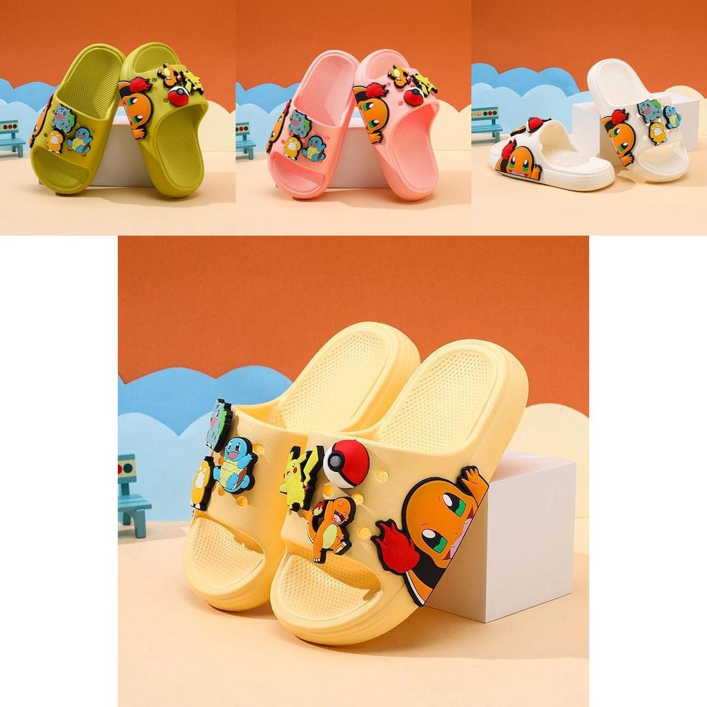 Entzückende Pokémon-Themen-Kinder-Flip-Flops Weiches Eva Indoor Outdoor Rutschfestes Schuhwerk In Verschiedenen Farben