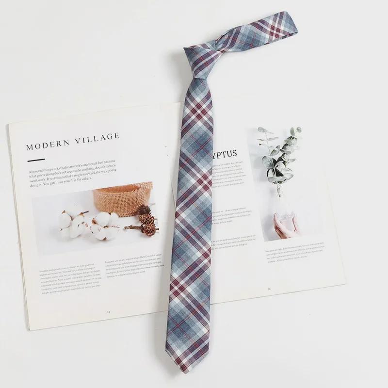 Hnědá retro kostkovaná kravata pro ženy a muže - japonský vysokoškolský styl motýlek