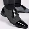 Leather Shoes Men  Business Oxford  Breathable Patent Leather Formal Shoes Plus Size Man Office Wedding Flats Male Black