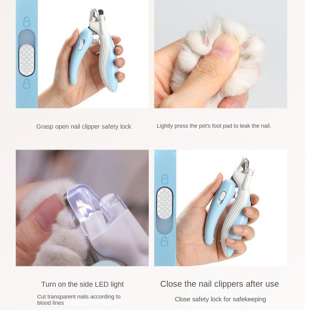 With Led Light Pet Nail Clippers Electric Labor-Saving Paw Nail Trimmer Professional Convenient Pet Claw Grooming Scissors
