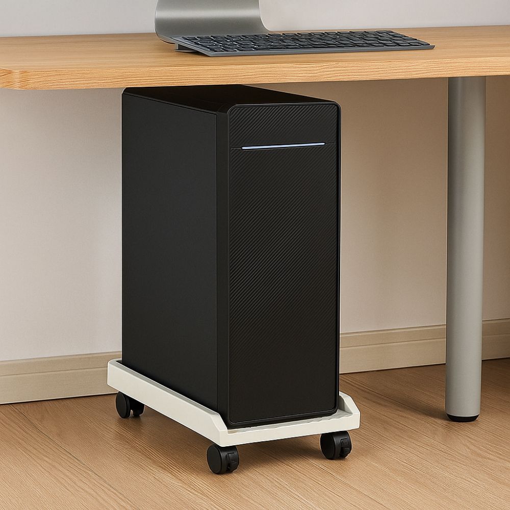 Lockable Mobile CPU Stand Black CPU Stand PC Accessories Computer Tower Stand  Office