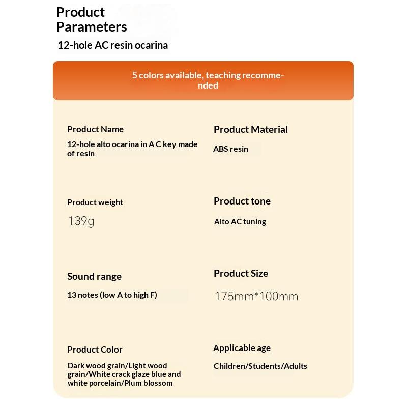 12 Loch Okarina Instrument Okarinas Alto C Ton Professionelles Harz Okarina Instrument Für Musikliebhaber Anfänger