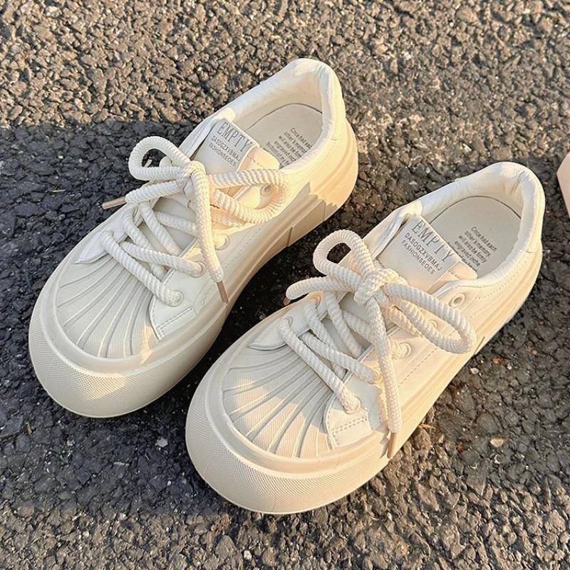 Boardschuhe Kleine weiße Schuhe mit hohem Plateau für Damen