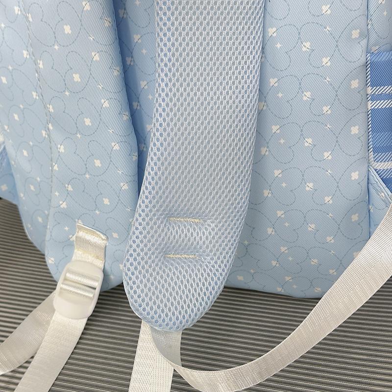 Plaid Backpack Junior High School Student Schoolbag Plaid Large Capacity Backpack