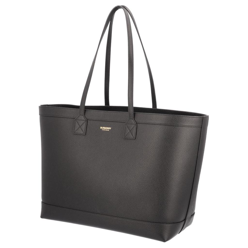 Burberry Letter Logo Open Closure Design Leather Tote Bag Women Tote Bags Black 80840391