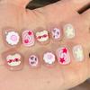 30Pcs Cute Cartoon Short Bean Shaped Press On Nails Autumn Winter Niche Design Fake Nails Gift For Girls And Friends