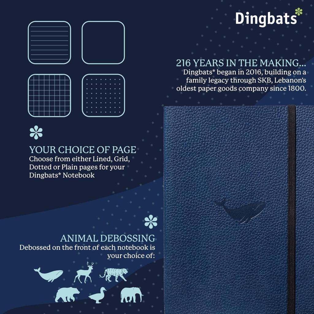 A5 Ruled Journal Notebook Soft Cover PU Leather Ideal for and Business with Elastic Pen and Bookmark Dingbats - - - Work, Travel, - Pocket, Closure,