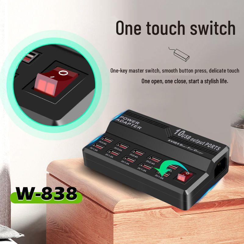 20-Port High Power USB Fast Charger 20A Charging Station for Smartphones & Tablets
