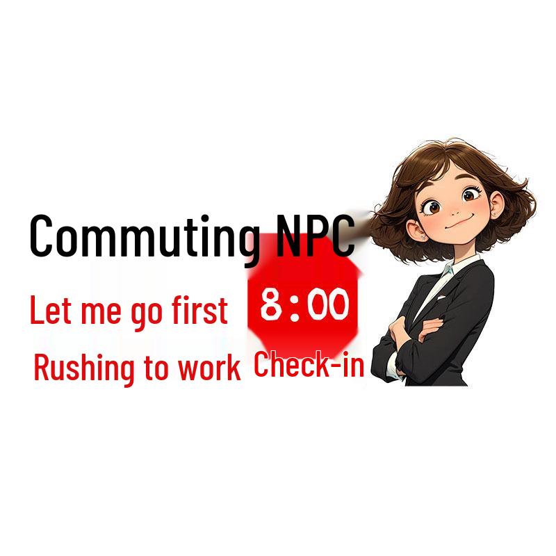 Reflective Rear Windshield Car Sticker:  Commuting NPC Lets Me Go First  - Funny Female Driver Design 10cm