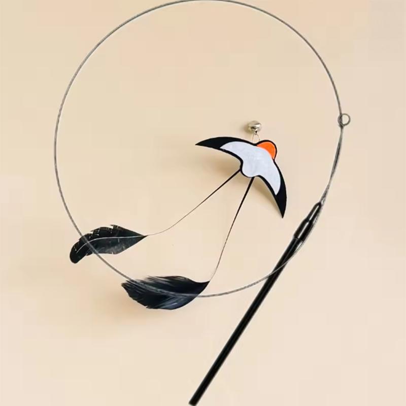 Cat toy cat funny stick little swallow with bell feather cat funny stick self-pleasure relief toy pet toy