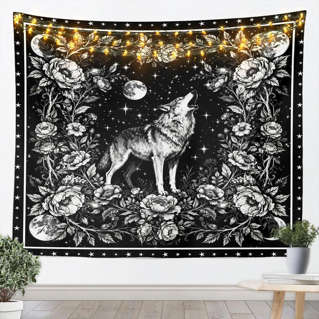 Bohemian Tapestry for Bedroom | Sun and Moon Wall Tapestry Aesthetic Antique Decor Cosmic Galaxy Tapestries, Universe Stars