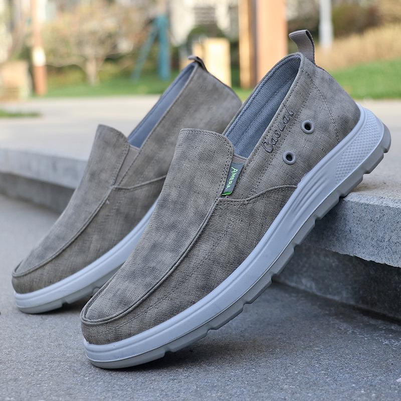

Breathable Canvas Slip-On Men s Shoes - Comfortable, Soft Sole Casual Shoes Size 42
