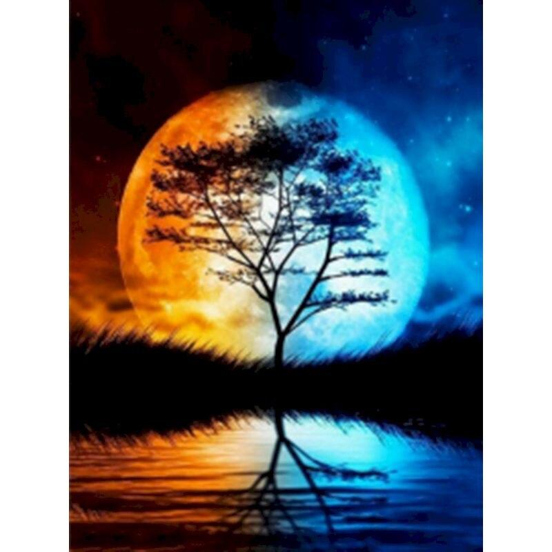 Full Round Drill Diamond Painting Starry Sky Landscape 5D DIY Diamond Painting Craft Kit Diamond Embroidery Hobbies Home Decor