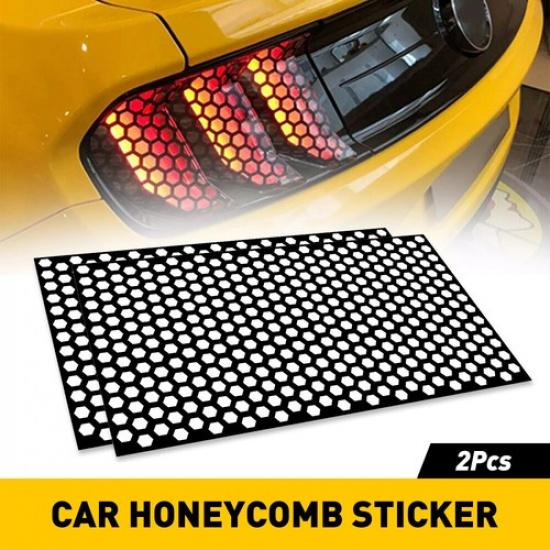 Black Car Rear Tail Light Cover Honeycomb Sticker Tail-lamp Decal/ Accessories