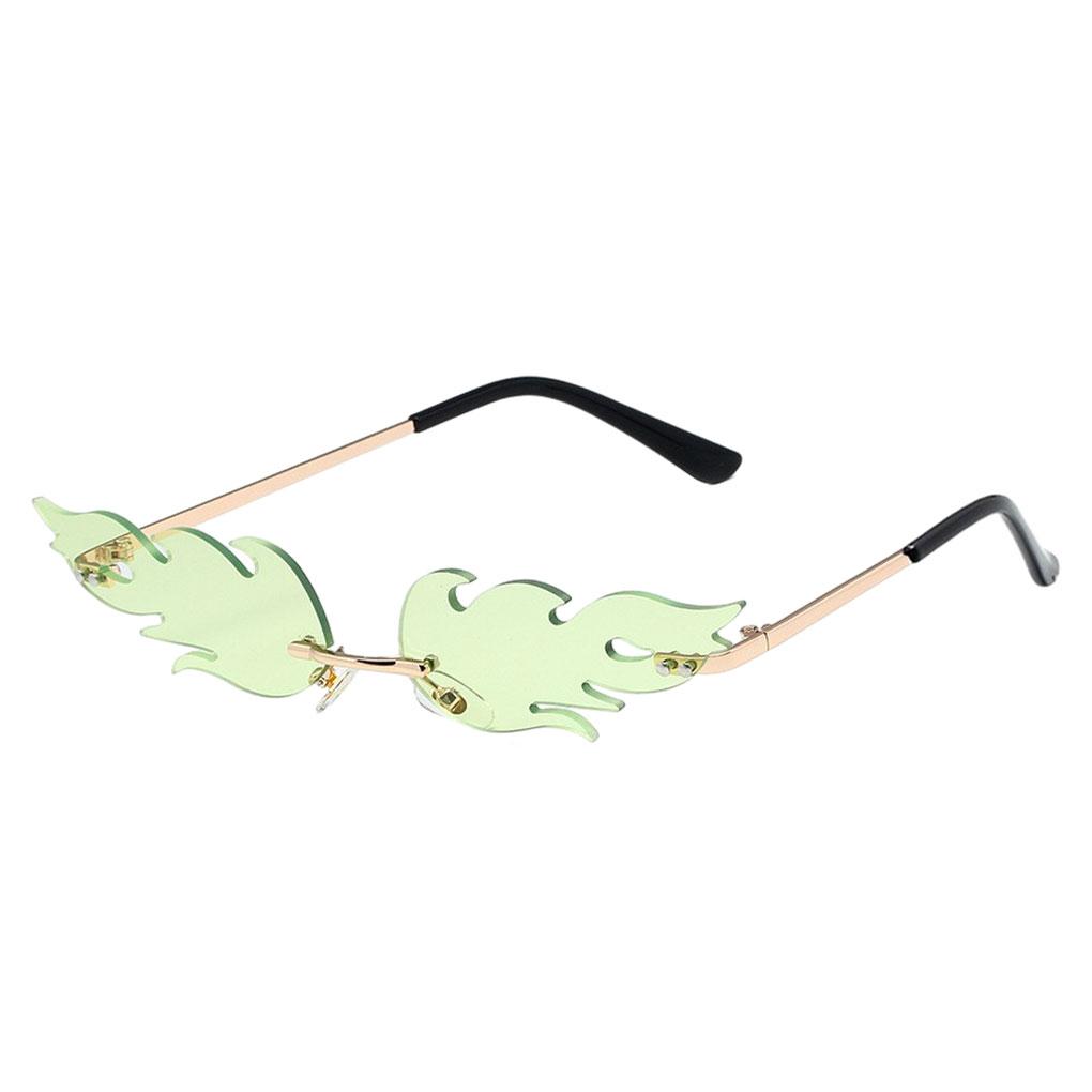 

Пламя и огонь модные очки для стильного образа без оправы прочные водонепроницаемые дышащие ветрозащитные light green