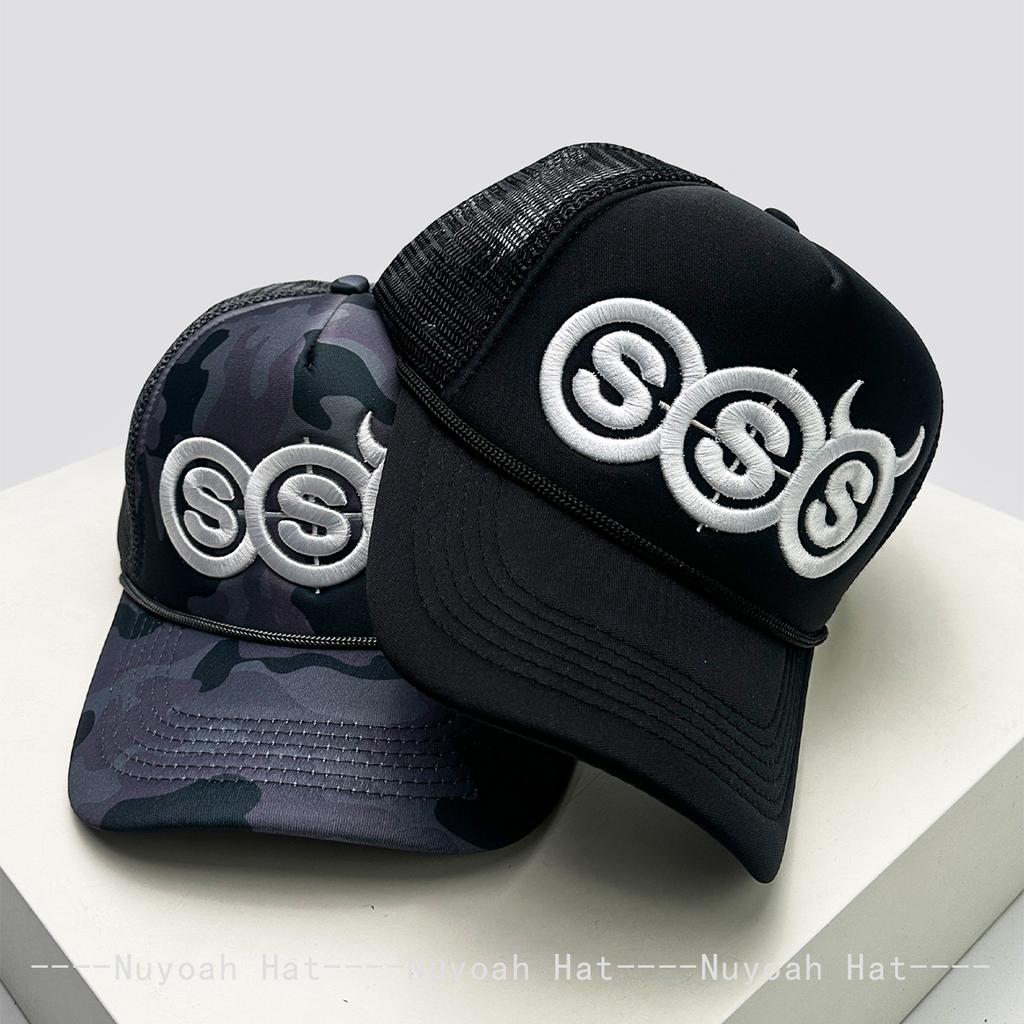 And Women Personalized Devil Horns Letter Prints Embroidery Baseball Caps Air Permeable Mesh Sun Protection Hip Hop Trucker Caps All-Match Outdoor