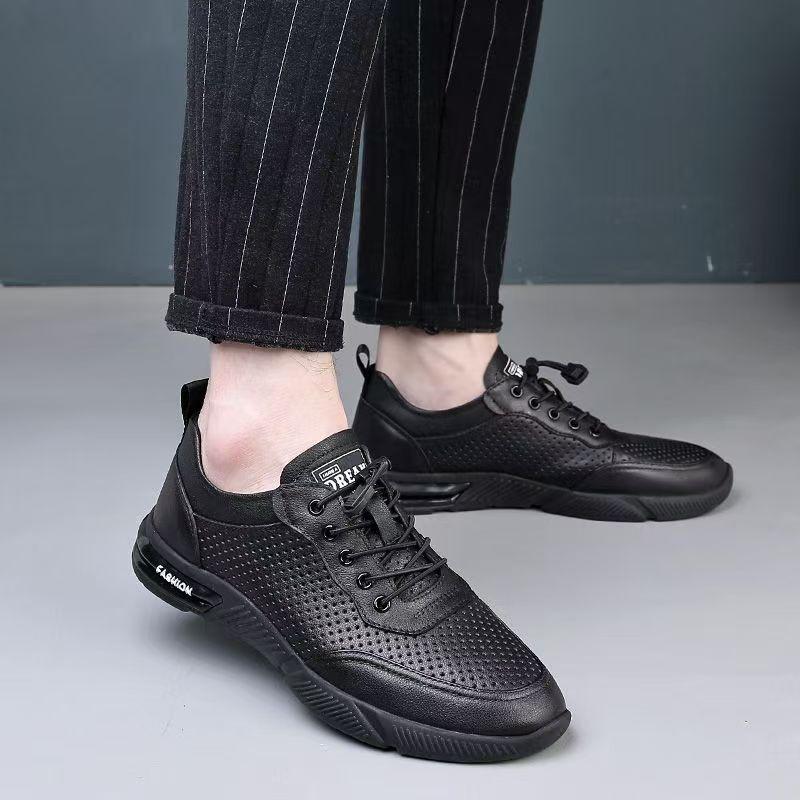 Foreign trade men's shoes black trendy soft sole soft surface casual shoes summer breathable comfortable lightweight outdoor running sports shoes