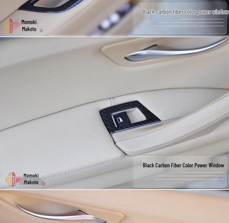 5 Series Carbon Fiber Interior Trim: 525li/530le Console Shifter & Door Panel Decorative Sticker (G38/F18)