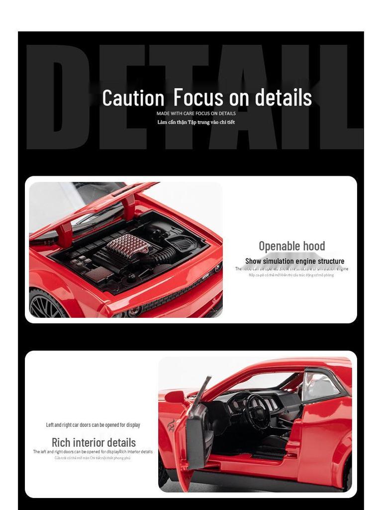 Muscle Car Hellcat Alloy Sports Car Model Collection – 1:32 Scale Ornamental Toy