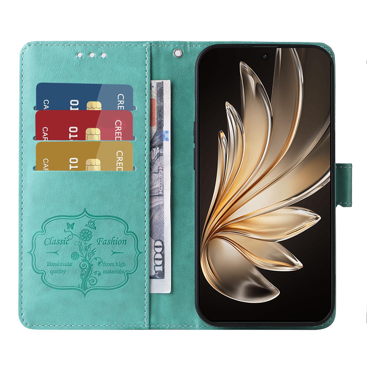 

For vivo S20 5G Case Butterfly Floral Imprint Wallet Stand Leather Phone Cover Blue
