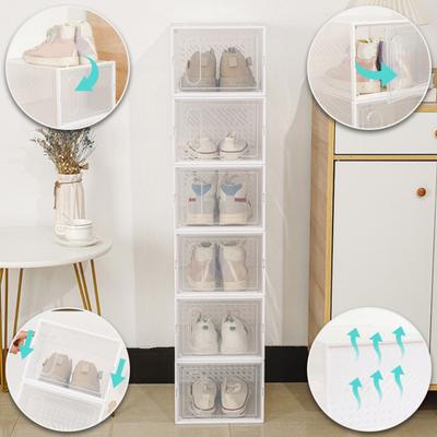 Shoe Storage Box Stackable Store Shoes Smooth Edge Sturdy Large Capacity Container Household Stuffs