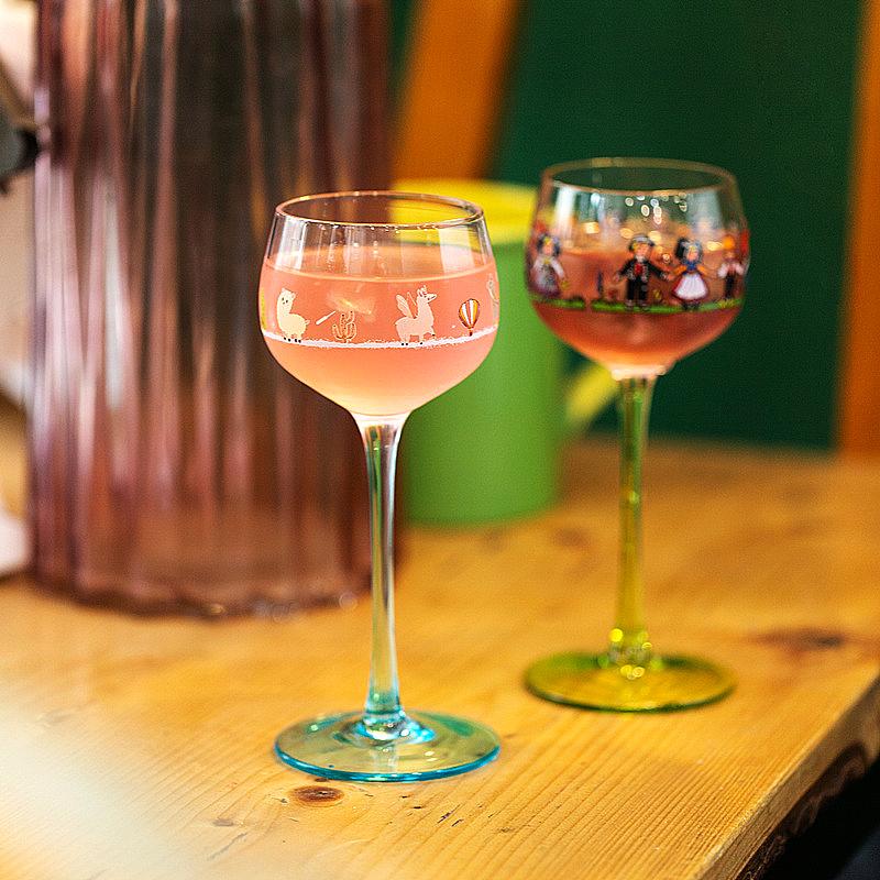 Alsace Style Little People Goblet Wine Glasses Home Decor Wine Glass Suitable For Birthday Christmas And Wedding Gifts  6(fl.oz)