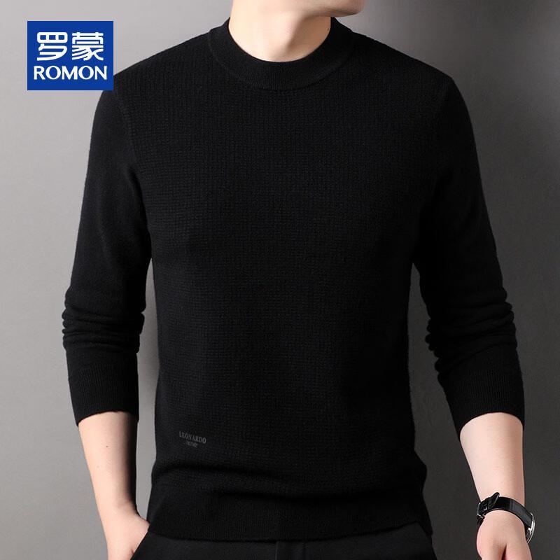 ROMON Men's 100% Pure Wool Half-Turtleneck Pullover Sweater