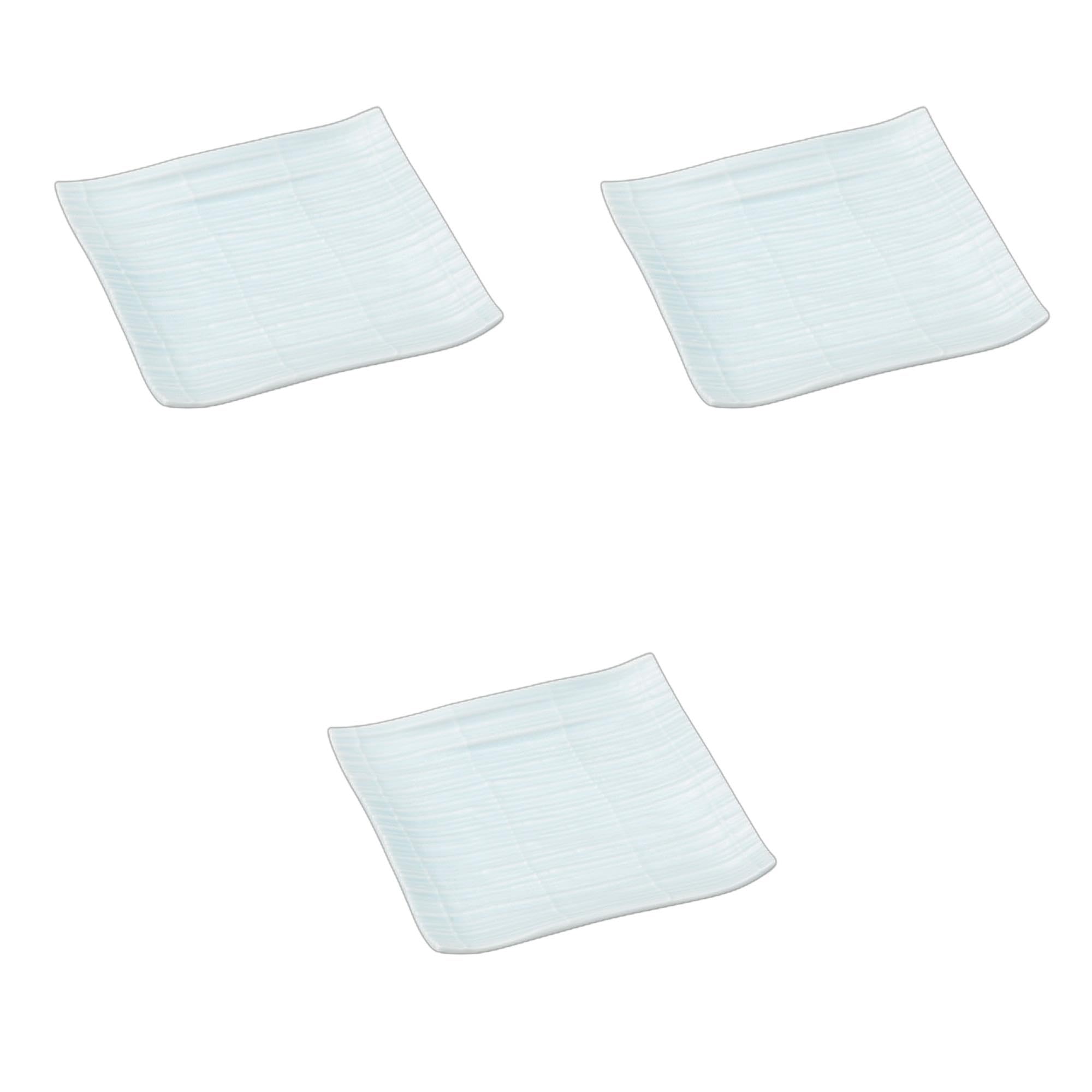 

Set of 3 Celadon Sudare Square Plates x x Square Setomonohonpo 6.0 [17.7 17.7 2.5 cm] Plates, Ceramic,
