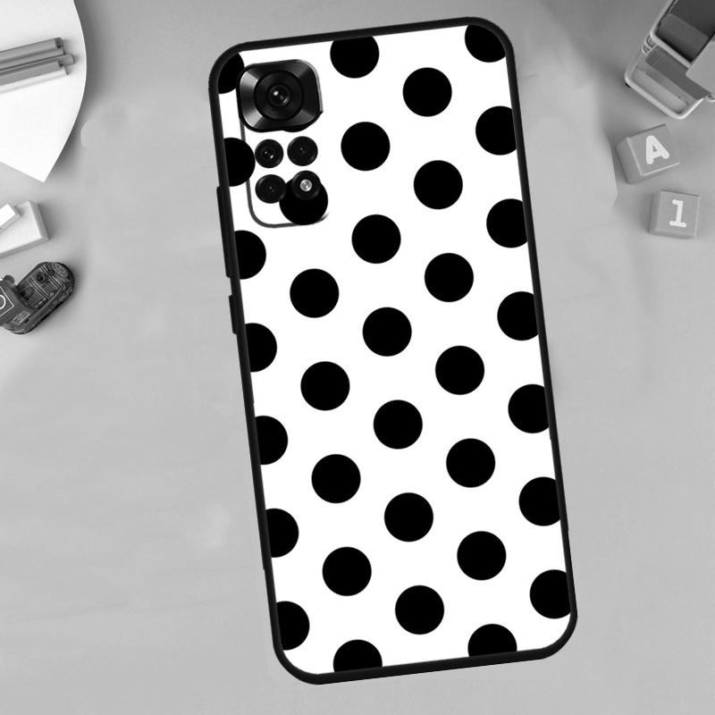 Black And White Polka Dot For Xiaomi Redmi Note 14 10 11 12 13 15 Pro Plus Phone Case For Redmi 15C 14C 10C 12C 13C 15