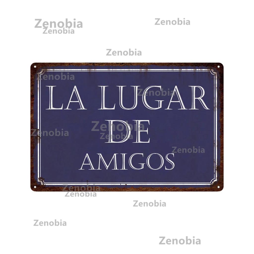 Zenobia Home Decor Spanish Sign Vintage Metal Poster Bar Pub Club Hogarena Bano Man Cave Wall Art Iron Painting Decorative Plate