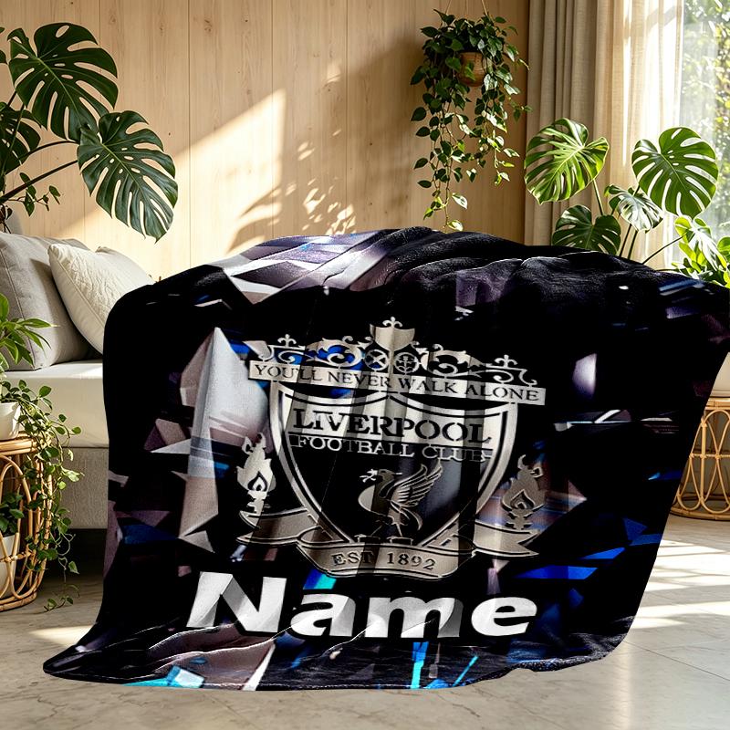 Custom Name Personalized Football Team F.C Print Blankets, Home Decor, Bedroom, Sofa, Camping, Couch, Gifts for Birthday Christmas