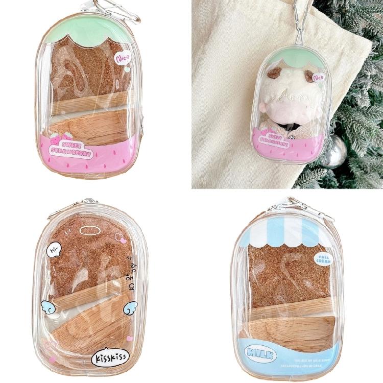 Leakproof Doll Display Pouch With Carabiner Clip Compact Figure Protector Case For Teens Cosplay Enthusiasts
