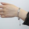 The New Titanium Steel Round Square Plain Chain Bracelet Is Cold for Men and Women, Trendy and Versatile, Hip-hop Hand Jewelry, Fashion Accessories.
